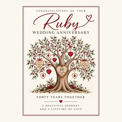 Tree of Life Wedding Anniversary Card