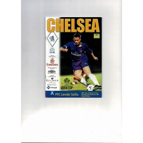 Chelsea v Levski UEFA Cup Football Programme 2001/02