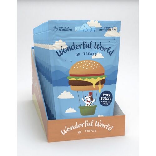 Case of Wonderful World of Treats - Pulled Pork Burger 12 x 50g