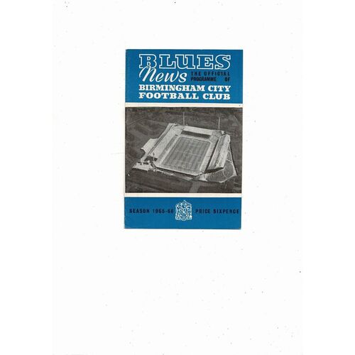 1965/66 Birmingham City v Bolton Wanderers Football Programme