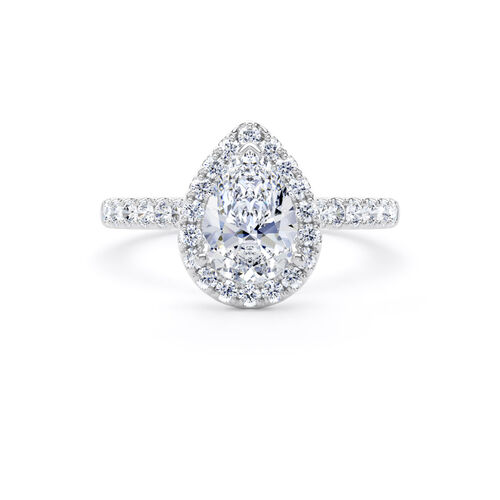 Pear halo with claw settings