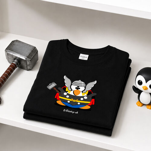 'Fat Thor Penguin' Adults T-Shirt