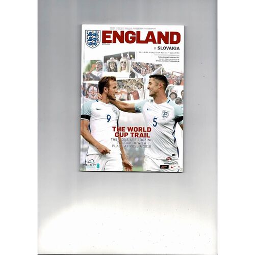 2017 England v Slovakia Football Programme, Insert & Press Cuttings