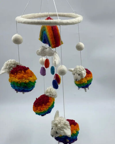 Rainbow Knoted Sheep Mobile