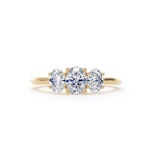 Oval diamond trilogy ring