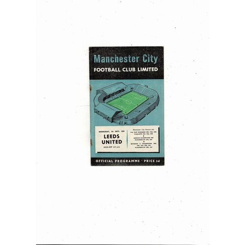 1956/57 Manchester City v Leeds United Football Programme