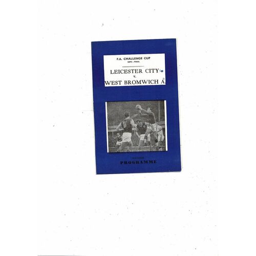 1968/69 Leicester City v WBA FA Cup Semi Final Pirate Edition Football Programme
