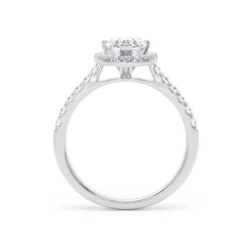 Pear halo with claw settings