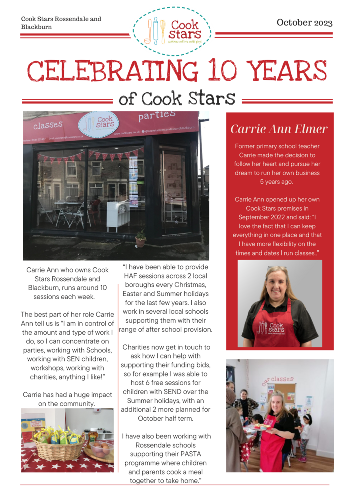 10 years of Cook Stars with Carrie-Ann!