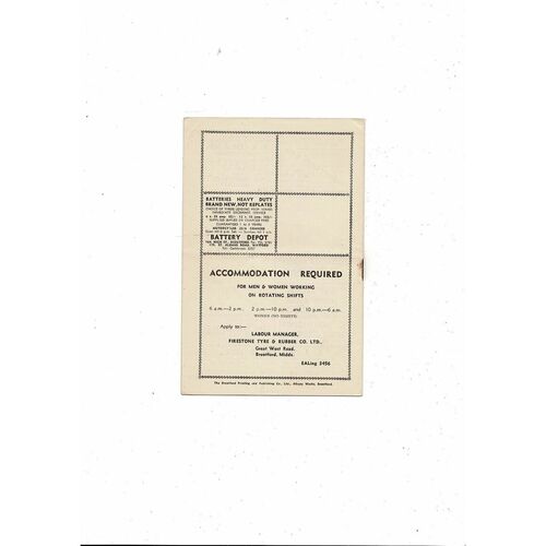 1954/55 Brentford v Queens Park Rangers Football Programme