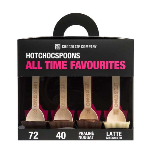 Hot Chocolate Spoon Collection (Dark 72%, 40%, Praline Nougat & Latte Macchiato) - 200g