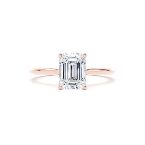 Emerald cut classic diamond solitaire