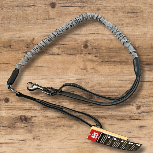 Bungee Dog Lead with Traffic Grip Grey