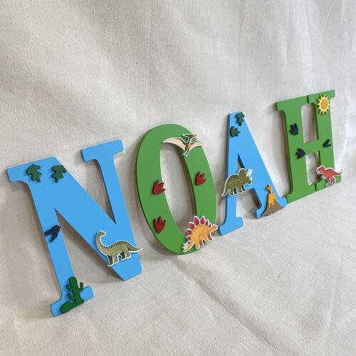 Personalised Dinosaur Name Letters – Kids Bedroom & Nursery Wall Decor