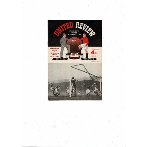 1956/57 Manchester United v Newcastle United Football Programme