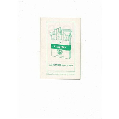 1964 Republic of Ireland v England Football Programme
