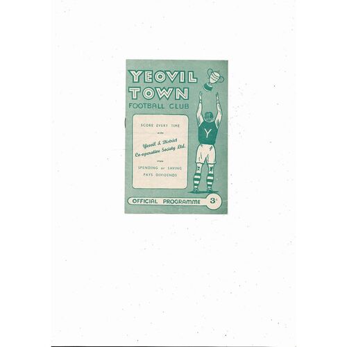 1958/59 Yeovil Town v Colchester United FA Cup Football Programme