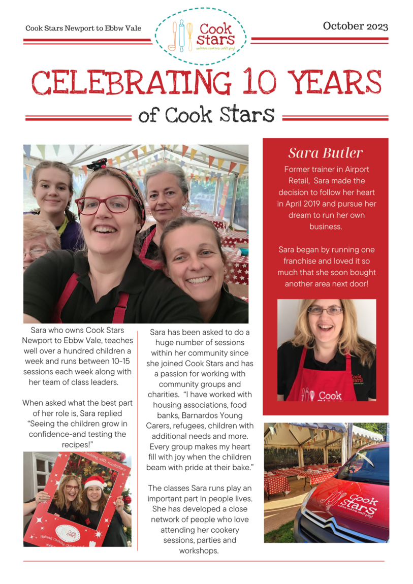Hear from Sara as we celebrate 10 years of Cook Stars 