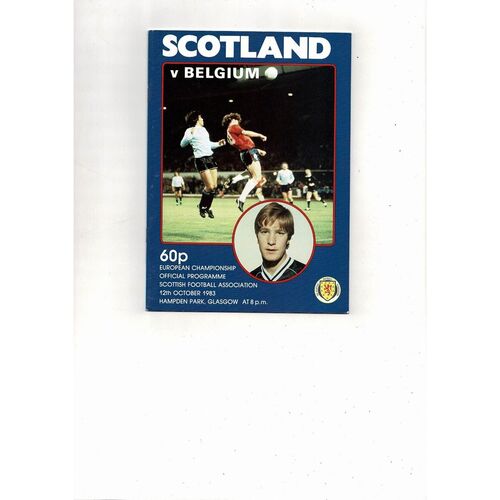 1983 Scotland v Belgium Football Programme