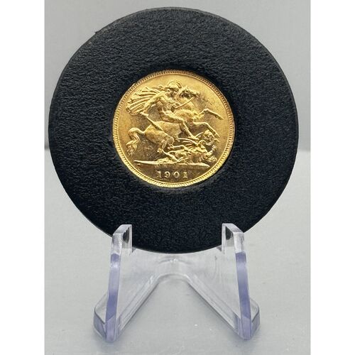 1901 Queen Victoria gold half sovereign