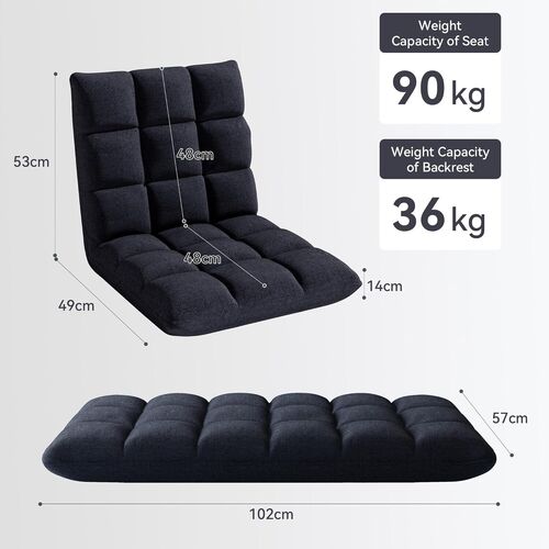mcc direct Adjustable Floor Chair, Multi-Position Folding Sofa Chair with Back Support, Comfortable Floor Seating for Reading, Gaming, Meditation & Relaxing, Living Room or Bedroom