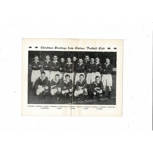 1950/51 Chelsea v Middlesbrough Football Programme