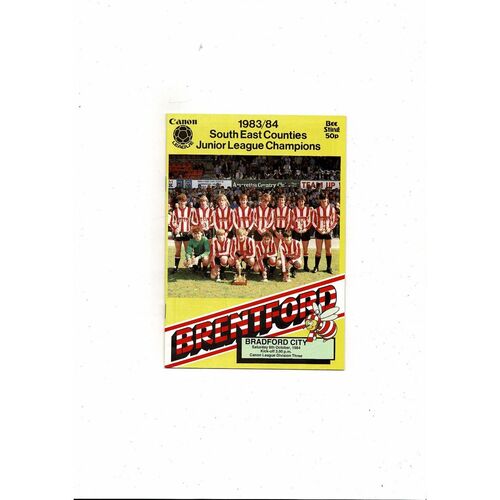 1984/85 Brentford v Bradford City Football Programme