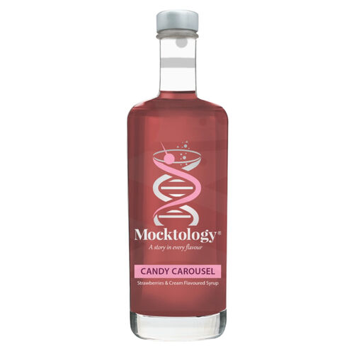Candy Carousel - Strawberries & Cream Flavoured Cocktail Syrup By Mocktology 200ml