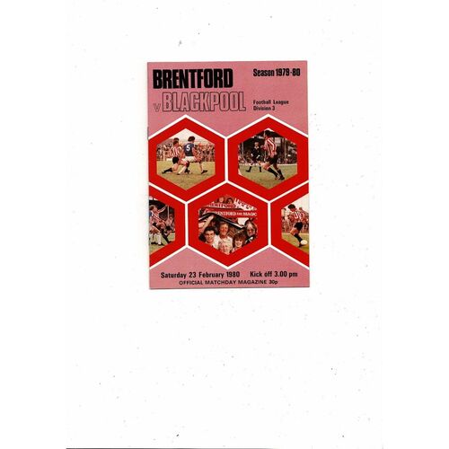 1979/80 Brentford v Blackpool Football Programme