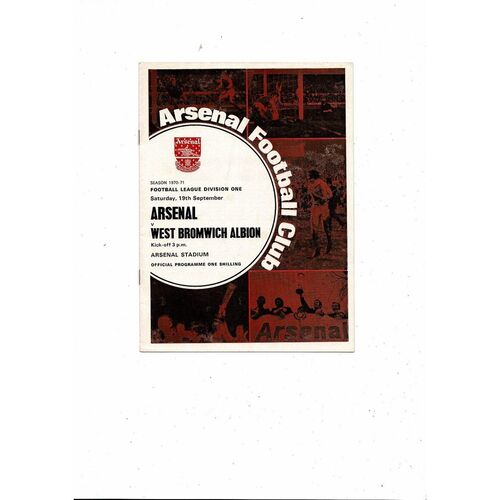 1970/71 Arsenal v West Bromwich Albion Football Programme