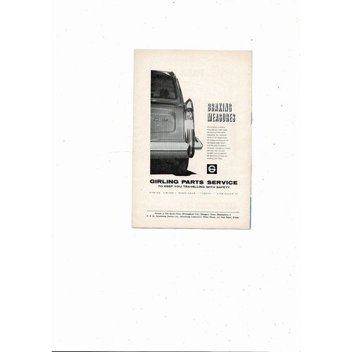 1962/63 Birmingham City v Manchester United Football Programme