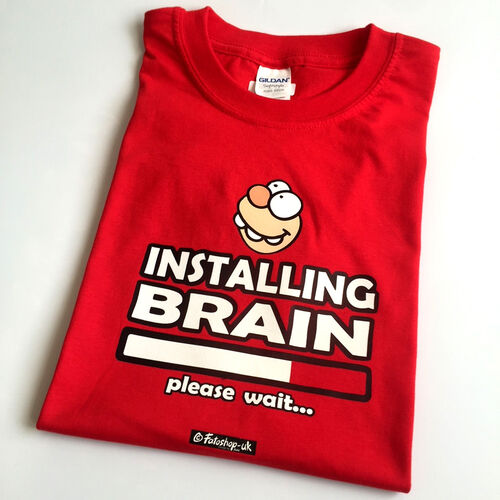 'Installing Brain' Adults T-Shirt