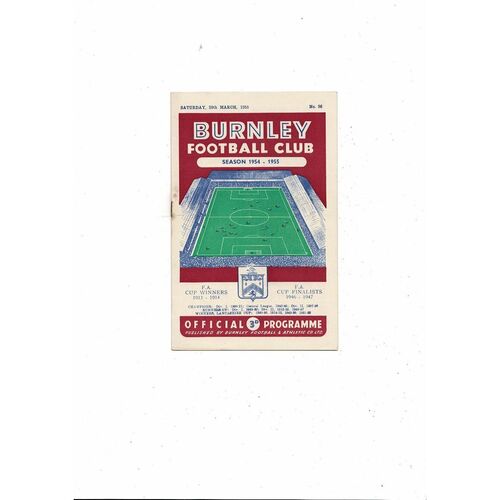 1954/55 Burnley v Wolverhampton Wanderers Football Programme