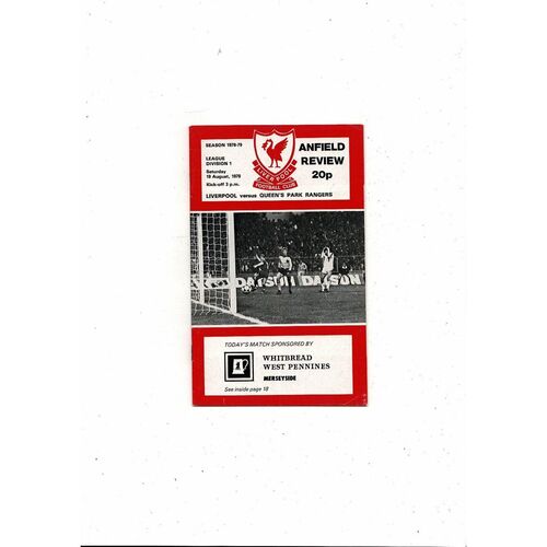 1978/79 Liverpool v Queens Park Rangers Football Programme