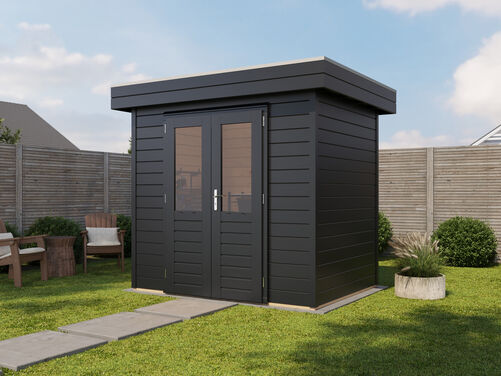 2.4mtr x 1.8mtr 28mm walled Flat Roof Cabin