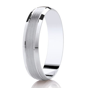 Satin brushed band with contrasting polished bevelled edges