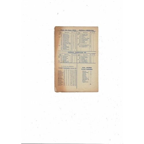 1950/51 Millwall v Port Vale Football Programme