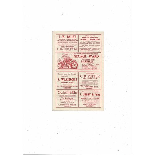 1956/57 Barnsley v Port Vale FA Cup Third Round Football Programme