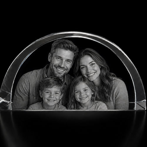 Nairn Half Moon 3D Crystal Photo Gift 170×85×50mm