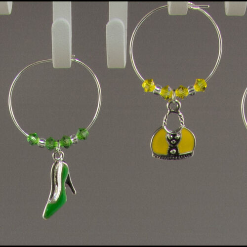 Enamel Boutique Wine Glass Charms - set 6