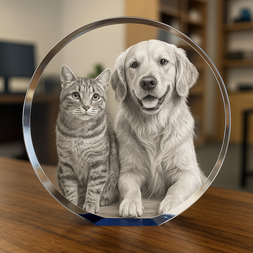 The Super Large 3D Ocean Blue Colour Crystal Circle