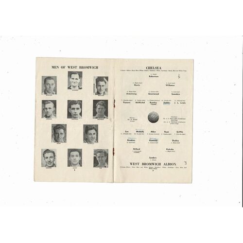 1954/55 Chelsea v West Bromwich Albion Championship Season Football Programme