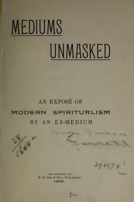 1892 | Mediums Unmasked