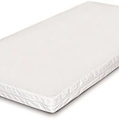 MCC Wooden Baby Cot Bed "Orlando" With Top Changer & Aloe Vera Water repellent Mattress (Mattress size : 120 x 60cm)