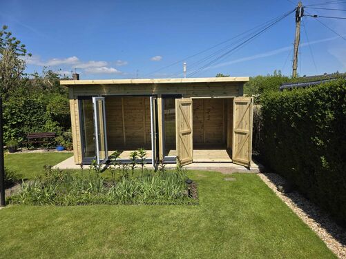 #PVC007 16x8 Pent Summer House Combi
