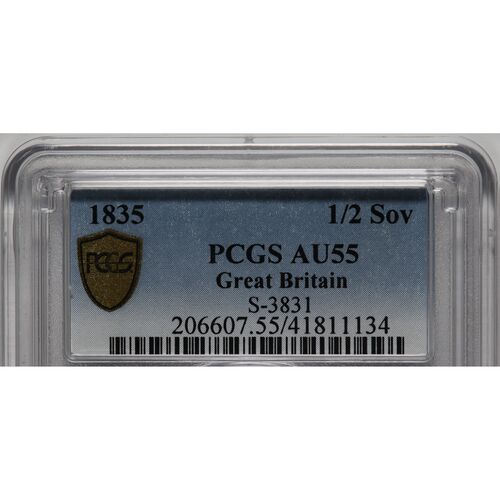 1835 King William 111 gold half sovereign