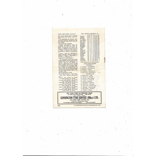 1963/64 Brentford v Millwall Football Programme