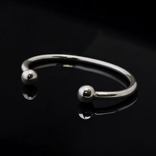 Silver torque cuff bangle