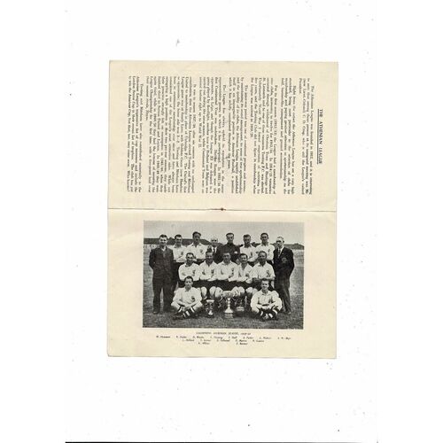 Tooting & Mitcham United v Redhill Friendly Football Programme 1950/51