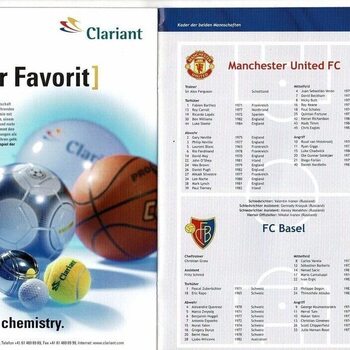 FC Basel v Manchester United Champions League Football Programme 2002/03
